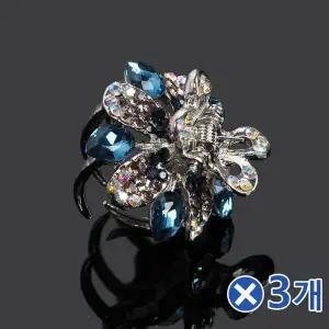 [에이치플러스몰]TBZ 화려한 머리고정 헤어 집게핀 블루x3개 여자머리핀