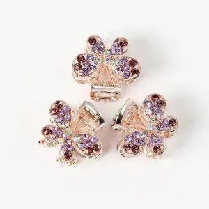 [에이치플러스몰]TBZ 헤어 액세서리 미니 퍼플 집게핀 3p세트 집게삔