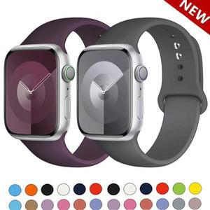 Apple Watch 밴드 용  실리콘 스트랩 44mm 38-40 42-46 41-45 46MM 팔찌 iwatch Serie 10 9 7 4 5 6 8 SE U