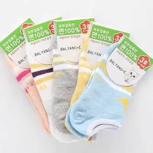 [하프클럽/셀러허브_여성트랜드패션]발목 면양말 키즈여아양말 3켤레묶음 5