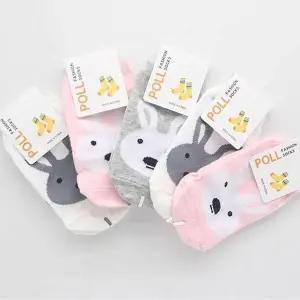 [하프클럽/셀러허브_여성트랜드패션]귀여운 아동발목양말 래빗페이스 5켤