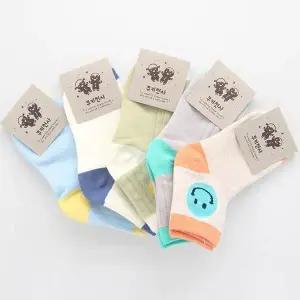 [하프클럽/셀러허브_여성트랜드패션]해피스마일 유아스포츠양말 골지 5켤