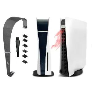 GETYEA PS5 콘솔용 먼지 방지 커버 네트 - PlayStation 5 디스크 및 디지털 용 간편 설치 실리콘 클립