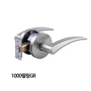 욕실용 정화테크 문고리 도어록 목문레버욕실용 1000필링GR