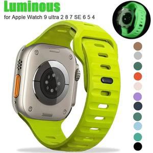 Apple Watch 용 부드러운 실리콘 스트랩 8 7 3 5 6 SE 4 Ultra 2 49mm 38 라이트나는 팔찌 correa