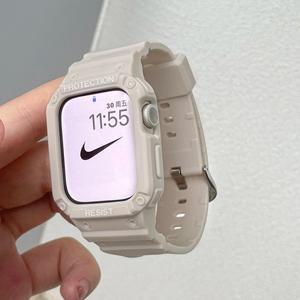 Apple Watch 용 스포츠 밴드 및 케이스 41MM 9 8 7 6 SE 40mm 5 4 iwatch 42 38MM 투명 실리콘 커버 스트랩