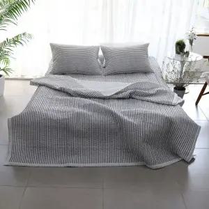 [르헤브] 아리엘 시어서커 누빔이불 베개세트 (Q/퀸)