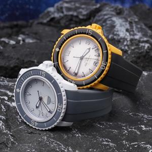 견본 X Blancpain Fifty Fathoms TPU 고무 방수 곡선 엔드 남성 여성 5 오션 시리즈 시계 밴드 팔찌 22mm