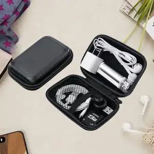 WL 케이블 카본 약 포켓 여행용 이어폰 방수 파우치