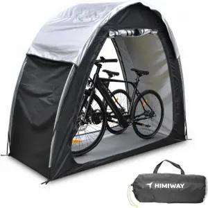 히미웨이 자전거 보관 창고 텐트 2대의 PU4000 실버 코팅 방수 먼지 방지 210D 옥스포드 패브릭 휴대용