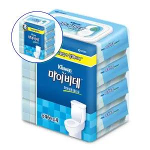 쌍문상회 지금 필요한 문구용품 크리넥스 마이비데 46매x4 캡형 물티슈