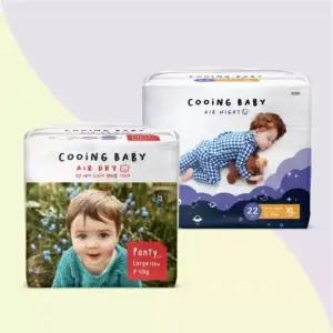 쿠잉 에어드라이+에어나이트 기저귀 4팩+4팩 프리미엄 낮+밤 기저귀