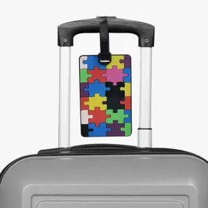 캐리어 패턴 실리콘 퍼즐 네임택 태그 수화물 네임택 캐리어 여행가방 이름표 골프백