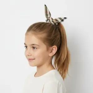 KIDS 26SS 샌드 체크 리본 스크런치 8100462