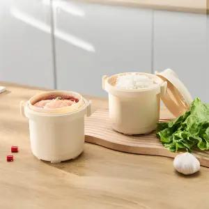 라이스핏 1인용 계란찜 전자레인지 칸막이 밥솥 저당