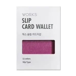 [하프클럽/]웍스 합성피혁 천연소가죽의 Slip 카드지갑-딥핑크