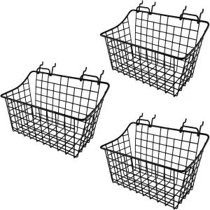후크가 달린 라이트 더스트 3팩 페그보드 바구니 벽 정리 도구 모음 하드웨어 부착물 액세서리를 위한