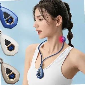 목걸이형 저주파 마사지기 휴대용 무선 근육이완 어깨 목 충전식 안마기 경추