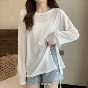 여성 2컬러 데일리 시스루 롱슬리브 티셔츠 LK-G025