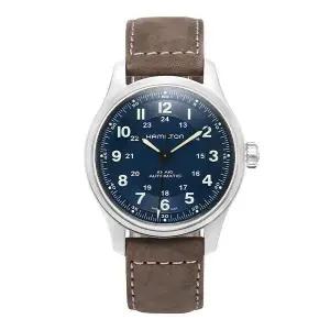 해밀턴 시계 H70545540 카키 필드 티타늄 남성가죽시계