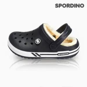 [하프클럽/]메이밴드윈터(블랙)_스포티 투톤 패밀리 털슬리퍼/방한슈즈