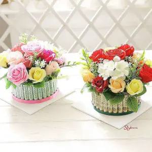 로즈플라워케익 어버이날 용돈박스30 레드 돈케이크 로즈플라워케익용qrs026