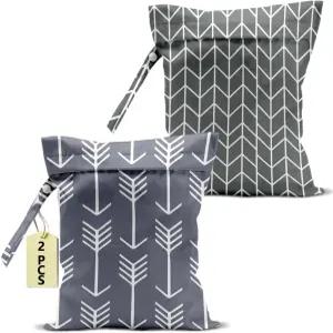 2Pcs 화살표 프린트 젖은 가방 수영복 기저귀 여행 수영장 해변 더러운 요가복 세면도구 방수 생일