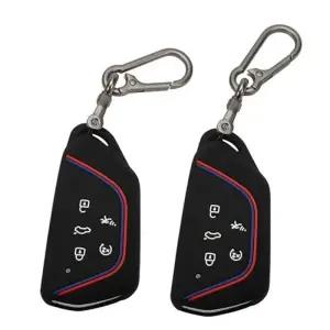 호환  폭스바겐 키 폴딩 커버 2개 세트 키체인 포함 5버튼 실리콘