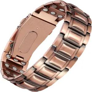 제카노리 남성용 3X 강도 구리 팔찌 3800 가우스 자석이 있는 마그네틱 프리미엄 접이식 걸쇠