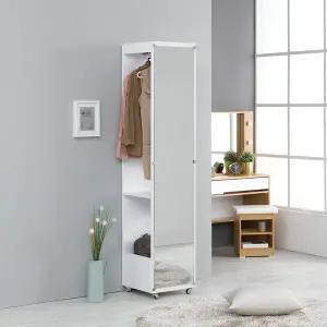 [장인가구]피콜로 이동식 전신거울 옷장 행거
