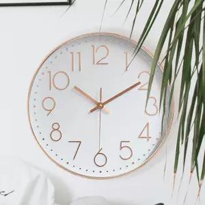 인테리어 모던 무소음 벽시계 로즈골드-화이트