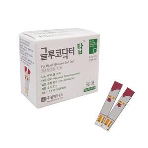 글루코닥터탑 혈당시험지 100매 혈당지 당뇨체크+알콜솜10매