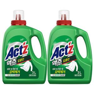 액츠 퍼펙트 액체세제 딥클린 용기, 3L, 2개
