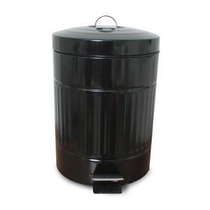 퓨어썬데이 선우랜드 앤틱 페달 양철 휴지통 블랙, 12L, 1개