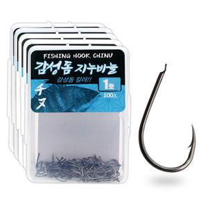 DK 감성돔 지누바늘 블랙니켈 덕용 100개입 낚시바늘 치누 우 히네리 돌돔 랍스타 양어장 붕어