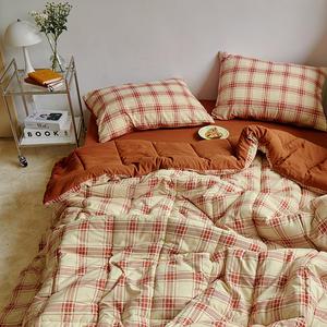 쁘리엘르 빈티지무드 세미마이크로 차렵이불, K, 레드, 1개