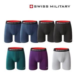 스위스밀리터리 남자팬티 메쉬패널 롱 드로즈 7장 속옷세트 기능성