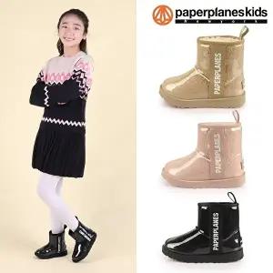 [페이퍼플레인키즈]아동 양털 부츠 키즈 유아 어린이 기모 털 슈즈 겨울 방한 패딩 초등 학생 신발 여아