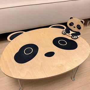 좌식용 접이식 밥상 귀여운 판다 캐릭터 테이블 교자상 다과상 둥근 원형 1인용 가벼운상