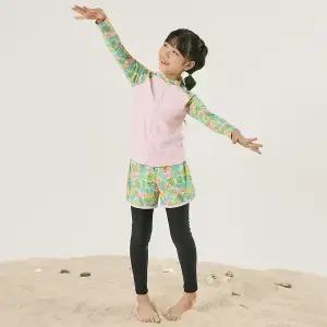 [아레나수영복] 플라밍고 아동 레저 래쉬가드 세트 A4BG1GS05PNK