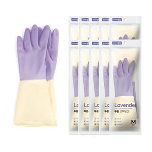 명진 투톤 고무장갑 M 1켤레 x 10개 라벤더