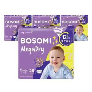 보솜이 기저귀 NEW 메가드라이 팬티 특대 26매 x4팩