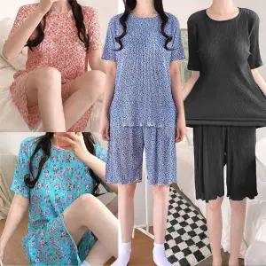 골지플라워잠옷세트/수면잠옷/주니어/상하/반팔반바지/커플/홈웨어/이지웨어/트레이닝세트/여행/휴가/촌캉스/바캉스/여름