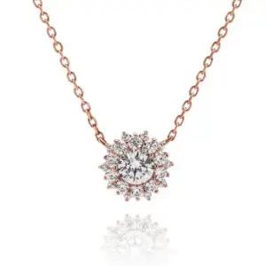 [하나다이아몬드]3부 랩다이아몬드 14k 18k 헤일로 플라워 목걸이 블롱 HNLDN039