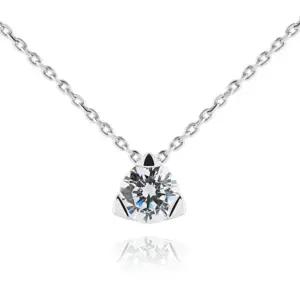 [하나다이아몬드]5부 랩다이아몬드 14k 18k 삼각형 심플 프로포즈 목걸이 시엘 HNLDN0569