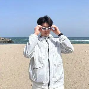 [하프클럽/]뉴 시즌 부품 선글라스 화이트블루