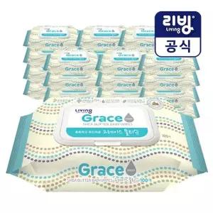 [삼정펄프]그레이스 물티슈 100매(캡형)x24팩 한박스