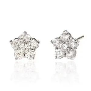 [하나다이아몬드]1부 랩다이아몬드 귀여운 꽃 데일리 귀걸이 오도르 HNLDER0134