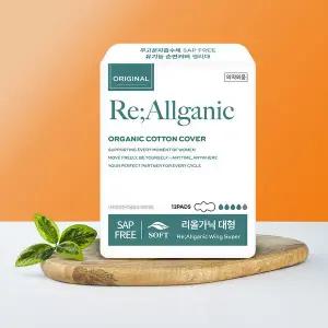[내츄럴코튼]NEW 리올가닉 무화학흡수체(NO SAP) 유기농생리대 대형12P