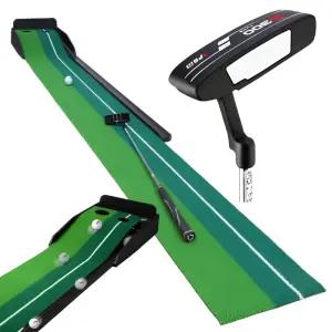 실내용 퍼팅 연습 매트 1개 세트 인조 잔디 2타입 홀 공 자동 리턴 무소음 골프 스윙